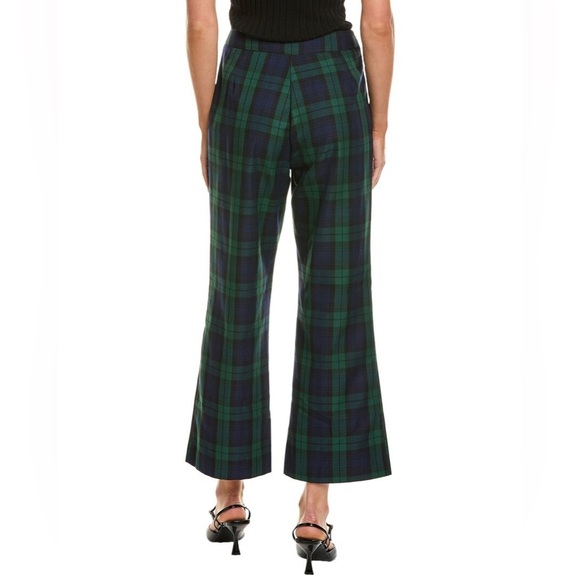 Alexia Admor Jayden Wide Leg Cropped Pants - Size 14 - Green Plaid -‎ NWT - Picture 2 of 12